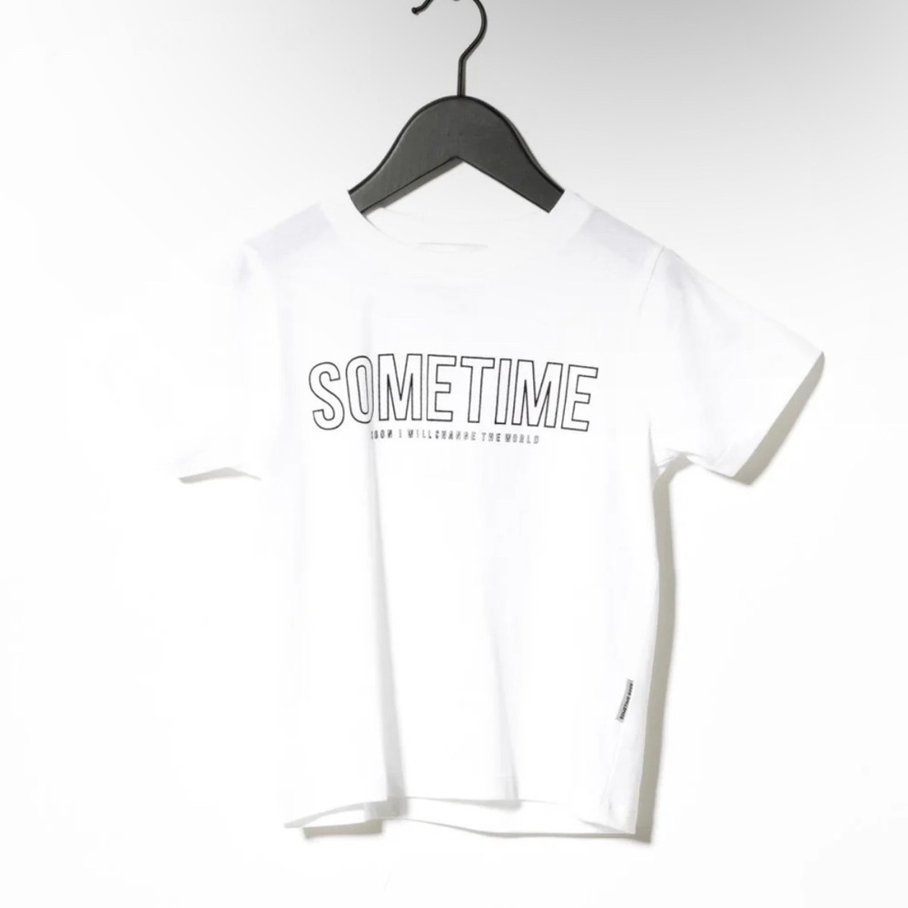 White Kids Short Sleeve Tee by boutique brand Sometime Soon